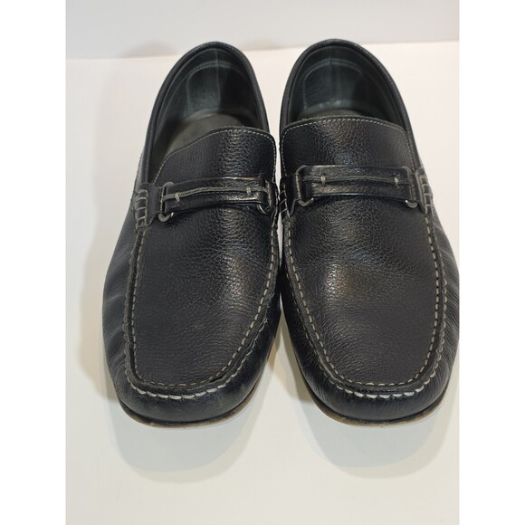 Donald Pliner Donnie Loafers Shoes Mens Size 10.5 Black Leather Horsebit Slip On main image 10